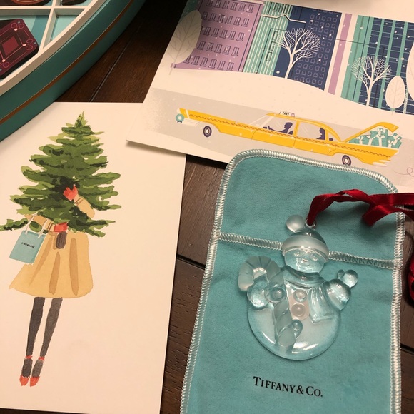 Tiffany & Co. Other - Tiffany & Co Snowman w/ Candy Cane Crystal Christmas Ornament